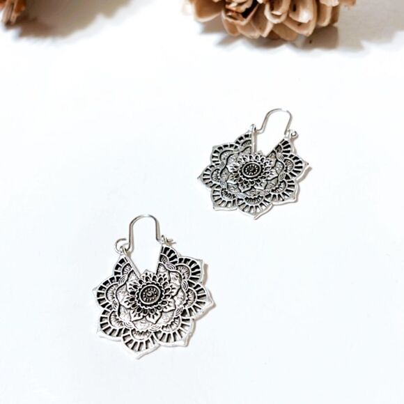 Boho statement hoop earrings M74 - Picture 6 of 7